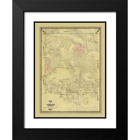 La Salle County Texas - Arlitt 1877 Black Modern Wood Framed Art Print with Double Matting by Arlitt