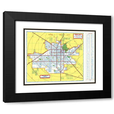 Lubbock Texas - Southwest 1955 Black Modern Wood Framed Art Print with Double Matting by Southwest