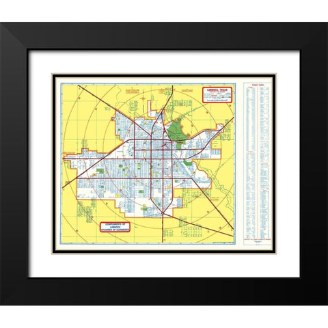 Lubbock Texas - Southwest 1955 Black Modern Wood Framed Art Print with Double Matting by Southwest