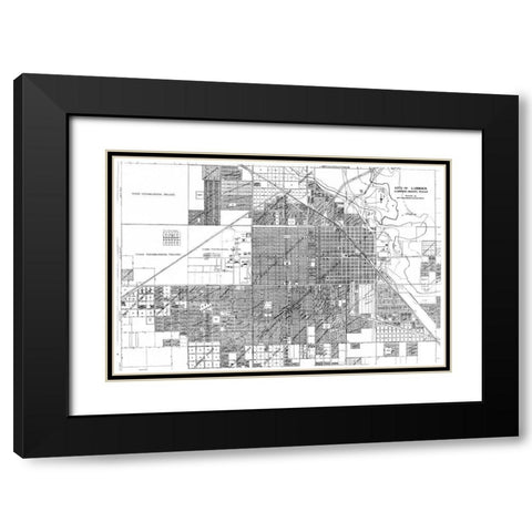 Lubbock Texas - City Engineering Dept 1946 Black Modern Wood Framed Art Print with Double Matting by City Engineering Dept