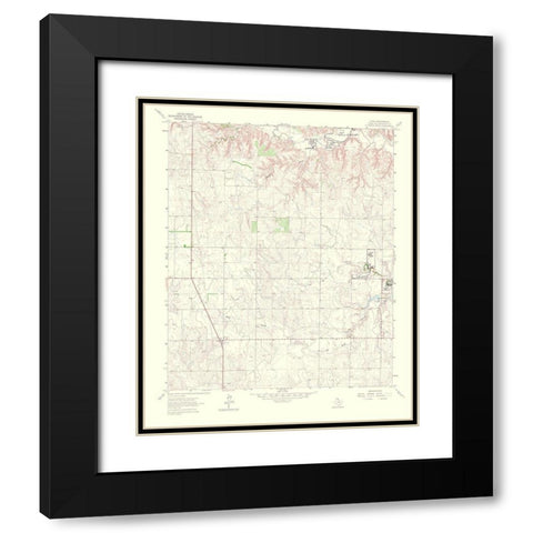 Lutie Texas Quad - USGS 1967 Black Modern Wood Framed Art Print with Double Matting by USGS