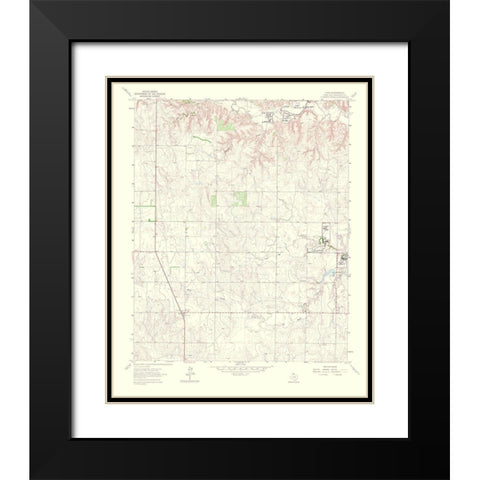 Lutie Texas Quad - USGS 1967 Black Modern Wood Framed Art Print with Double Matting by USGS