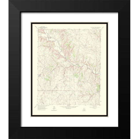 Little Wolf Creek Texas Quad - USGS 1967 Black Modern Wood Framed Art Print with Double Matting by USGS