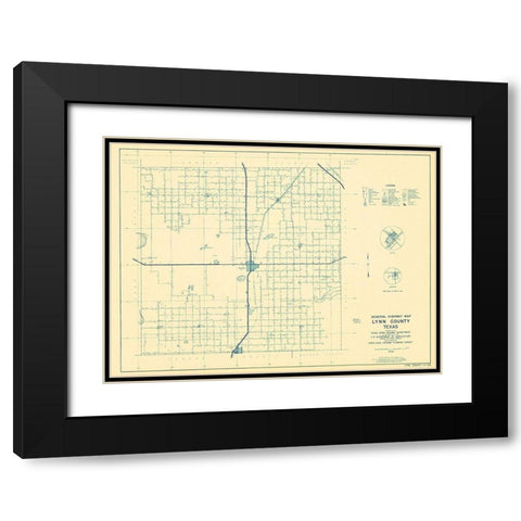Lynn Texas Highway - Highway Dept 1936 Black Modern Wood Framed Art Print with Double Matting by Highway Dept