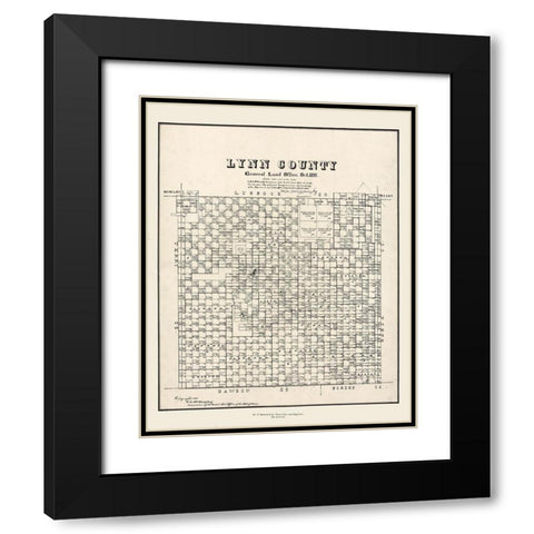 Lynn County Texas - McGaughey 1891 Black Modern Wood Framed Art Print with Double Matting by McGaughey