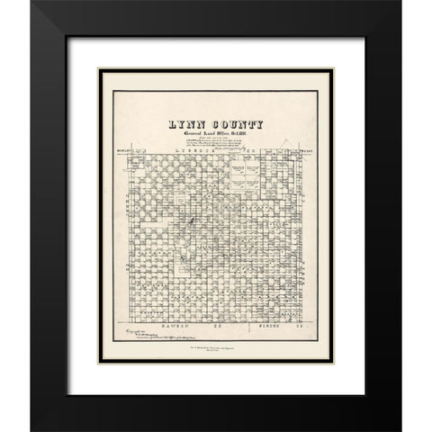 Lynn County Texas - McGaughey 1891 Black Modern Wood Framed Art Print with Double Matting by McGaughey