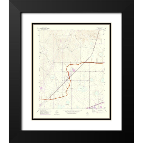 Mayer Texas Quad - USGS 1975 Black Modern Wood Framed Art Print with Double Matting by USGS