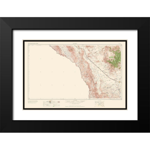 Marfa Texas Quad - USGS 1959 Black Modern Wood Framed Art Print with Double Matting by USGS