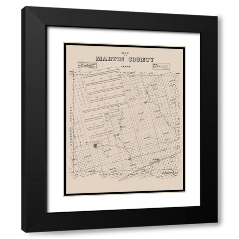 Martin County Texas - Ackerman 1894 Black Modern Wood Framed Art Print with Double Matting by Ackerman