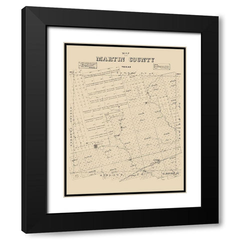 Martin County Texas - Abrams 1894 Black Modern Wood Framed Art Print with Double Matting by Abrams