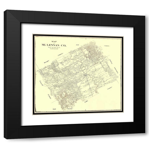 Mclennan Texas Landowner - Land Office 1896 Black Modern Wood Framed Art Print with Double Matting by Land Office