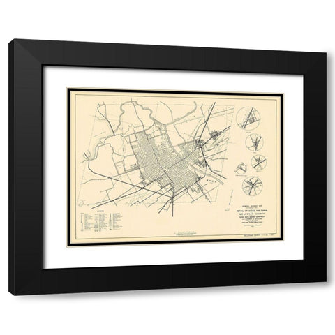 Mclennan Texas Highway - Highway Dept 1936 Black Modern Wood Framed Art Print with Double Matting by Highway Dept