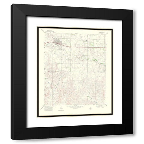 Mcclean Texas Quad - USGS 1967 Black Modern Wood Framed Art Print with Double Matting by USGS