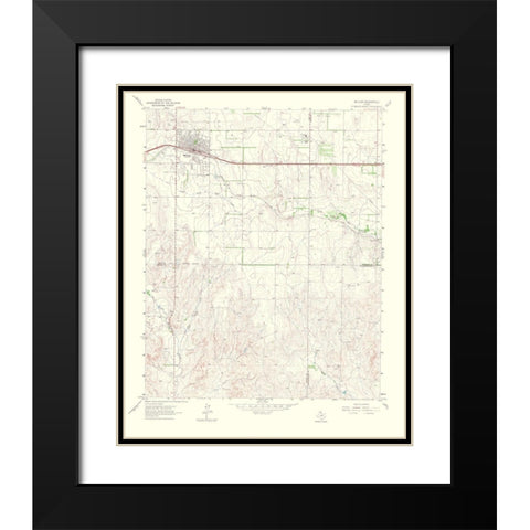 Mcclean Texas Quad - USGS 1967 Black Modern Wood Framed Art Print with Double Matting by USGS