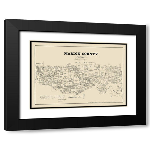 Marion County Texas - Walsh 1879 Black Modern Wood Framed Art Print with Double Matting by Walsh