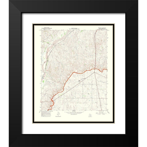 Mendota Texas Quad - USGS 1969 Black Modern Wood Framed Art Print with Double Matting by USGS