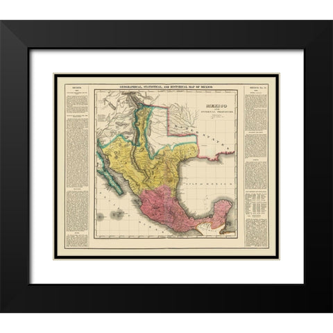 Mexico - Internal Provinces - Texas - Carey 1822 Black Modern Wood Framed Art Print with Double Matting by Carey