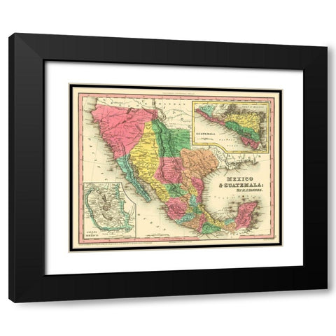 Texas - Mexico - Guatemala - Tanner 1836 Black Modern Wood Framed Art Print with Double Matting by Tanner