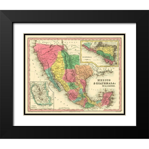 Texas - Mexico - Guatemala - Tanner 1836 Black Modern Wood Framed Art Print with Double Matting by Tanner