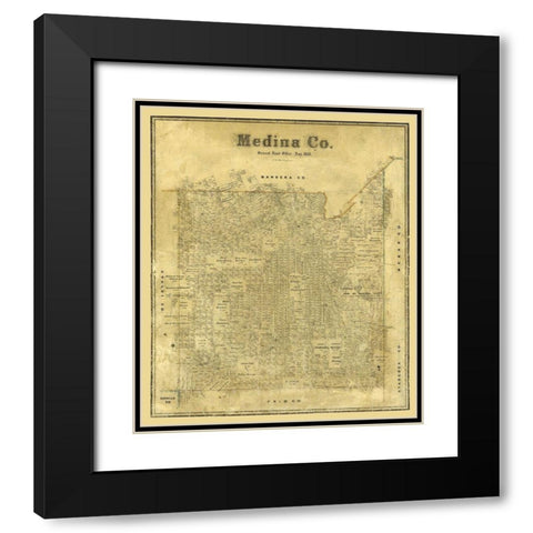 Medina County Texas - Blau 1880 Black Modern Wood Framed Art Print with Double Matting by Blau