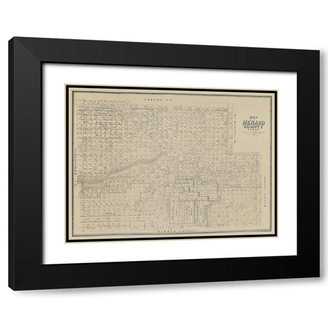 Menard County Texas - Clark 1894 Black Modern Wood Framed Art Print with Double Matting by Clark