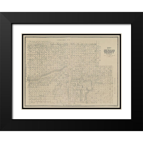 Menard County Texas - Clark 1894 Black Modern Wood Framed Art Print with Double Matting by Clark