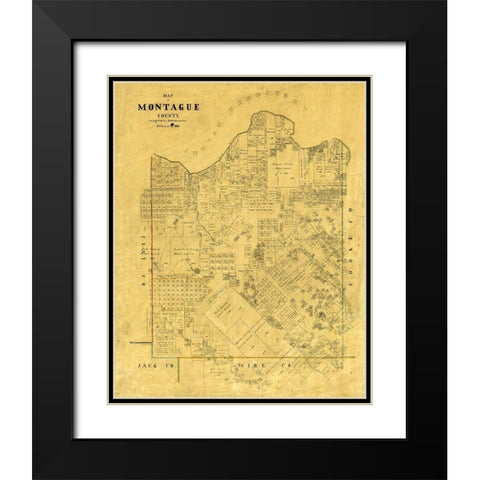 Montague County Texas - Stakeman 1868 Black Modern Wood Framed Art Print with Double Matting by Stakemann