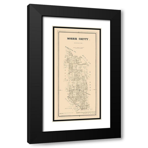 Morris County Texas - Walsh 1880 Black Modern Wood Framed Art Print with Double Matting by Walsh