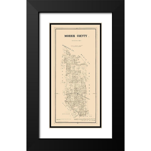 Morris County Texas - Walsh 1880 Black Modern Wood Framed Art Print with Double Matting by Walsh