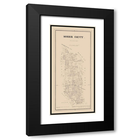 Morris County Texas -Walsh 1880 Black Modern Wood Framed Art Print with Double Matting by Walsh