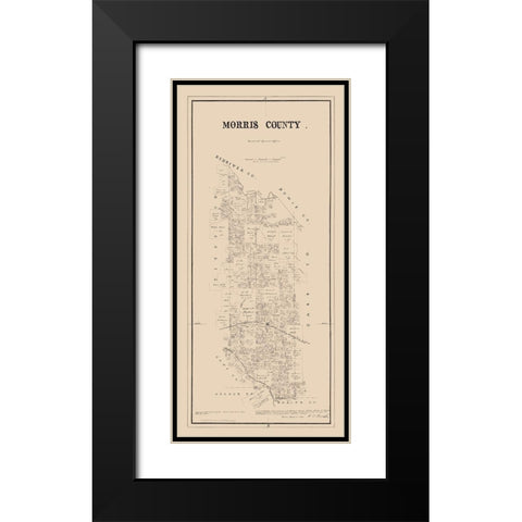 Morris County Texas -Walsh 1880 Black Modern Wood Framed Art Print with Double Matting by Walsh