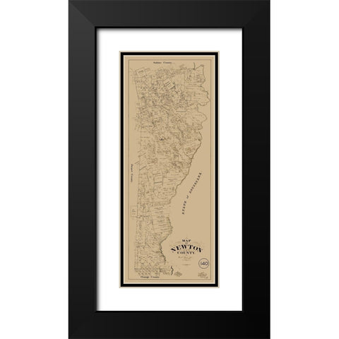 Newton County Texas - McGaughey 1893 Black Modern Wood Framed Art Print with Double Matting by McGaughey