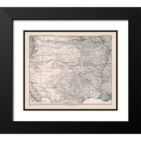 North Texas - Perthes 1872 Black Modern Wood Framed Art Print with Double Matting by Perthes