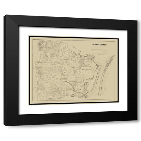 Nueces County Texas - Walsh 1879 Black Modern Wood Framed Art Print with Double Matting by Walsh