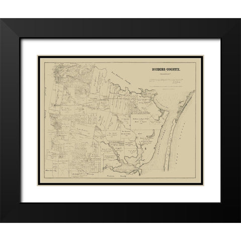 Nueces County Texas - Walsh 1879 Black Modern Wood Framed Art Print with Double Matting by Walsh