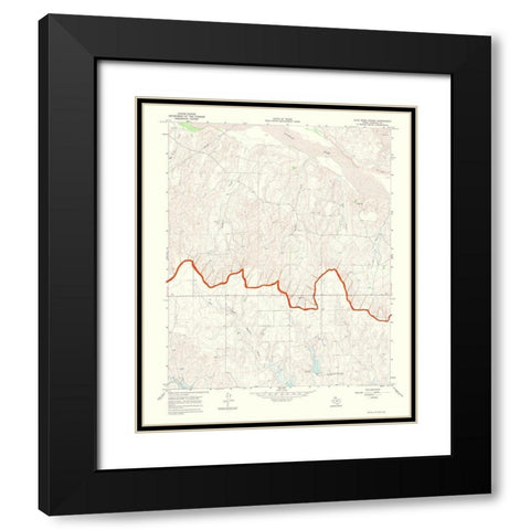 Blue Ridge Panhandle Texas Quad - USGS 1969 Black Modern Wood Framed Art Print with Double Matting by USGS