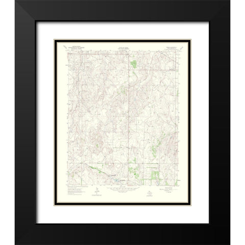 Pakan Texas Quad - USGS 1965 Black Modern Wood Framed Art Print with Double Matting by USGS