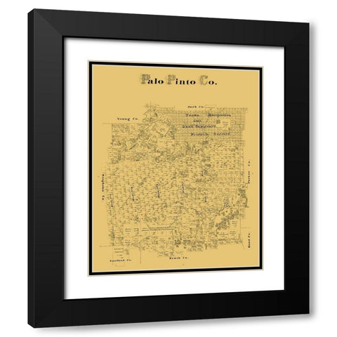 Palo Pinto County Texas - Black Modern Wood Framed Art Print with Double Matting by Unknown