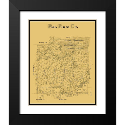 Palo Pinto County Texas - Black Modern Wood Framed Art Print with Double Matting by Unknown