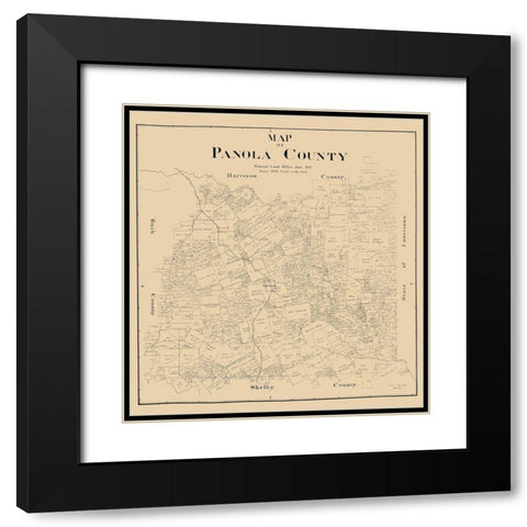 Panola County Texas - Smith 1897 Black Modern Wood Framed Art Print with Double Matting by Smith