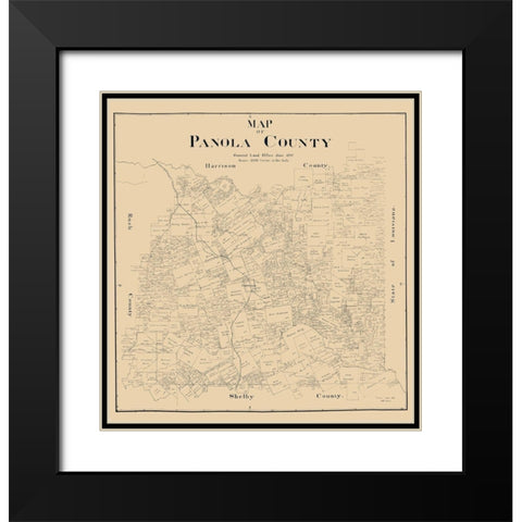 Panola County Texas - Smith 1897 Black Modern Wood Framed Art Print with Double Matting by Smith