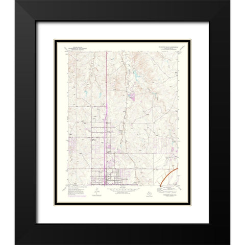 Pleasant Valley Texas Quad - USGS 1975 Black Modern Wood Framed Art Print with Double Matting by USGS