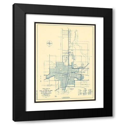 Potter Texas Highway - Highway Dept 1936 Black Modern Wood Framed Art Print with Double Matting by Highway Dept