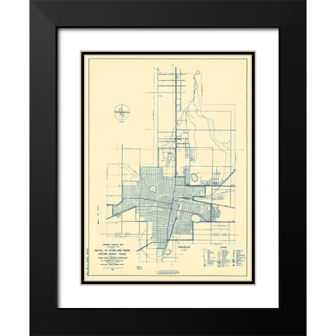 Potter Texas Highway - Highway Dept 1936 Black Modern Wood Framed Art Print with Double Matting by Highway Dept