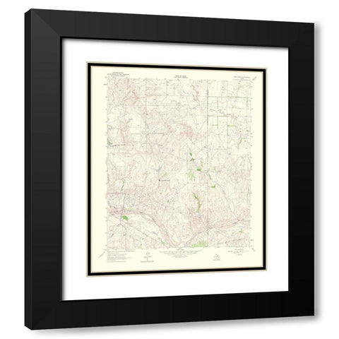 Pond Creek Texas Quad - USGS 1965 Black Modern Wood Framed Art Print with Double Matting by USGS
