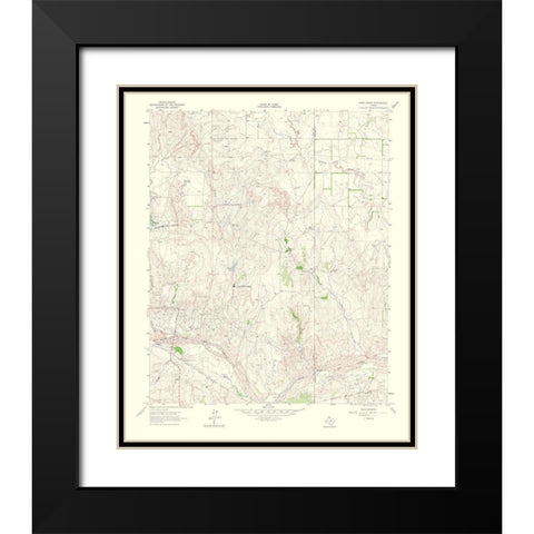 Pond Creek Texas Quad - USGS 1965 Black Modern Wood Framed Art Print with Double Matting by USGS