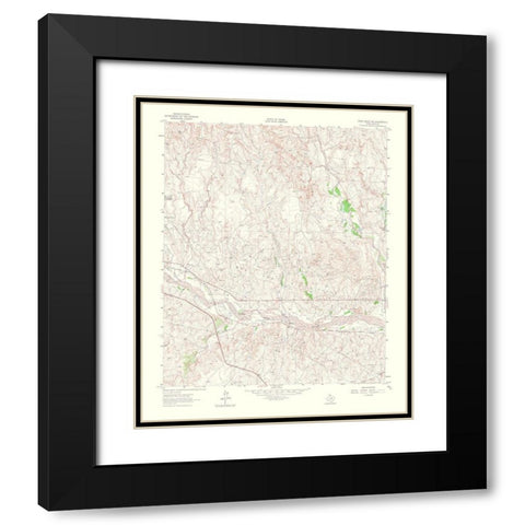 Pond Creek Northwest Texas Quad - USGS 1965 Black Modern Wood Framed Art Print with Double Matting by USGS