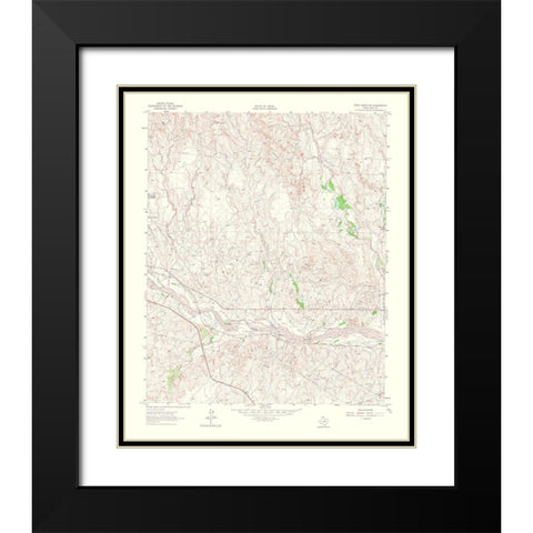 Pond Creek Northwest Texas Quad - USGS 1965 Black Modern Wood Framed Art Print with Double Matting by USGS