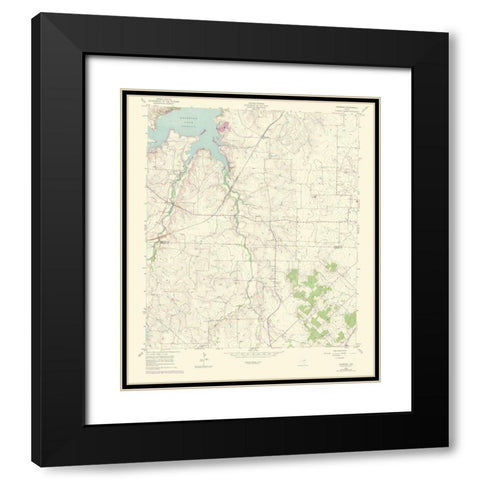 Primrose Texas Quad - USGS 1969 Black Modern Wood Framed Art Print with Double Matting by USGS