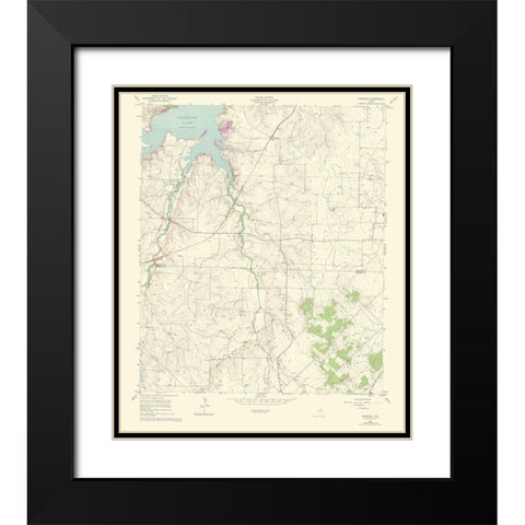 Primrose Texas Quad - USGS 1969 Black Modern Wood Framed Art Print with Double Matting by USGS